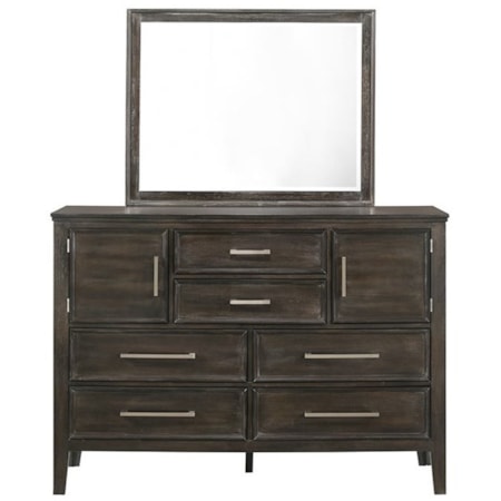 Dresser and Mirror Set